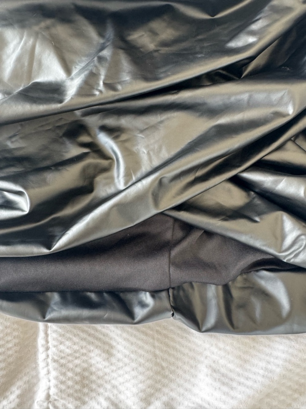 Fashion Nova Black Faux Leather Ruched Mini Skirt - Picture 3 of 5